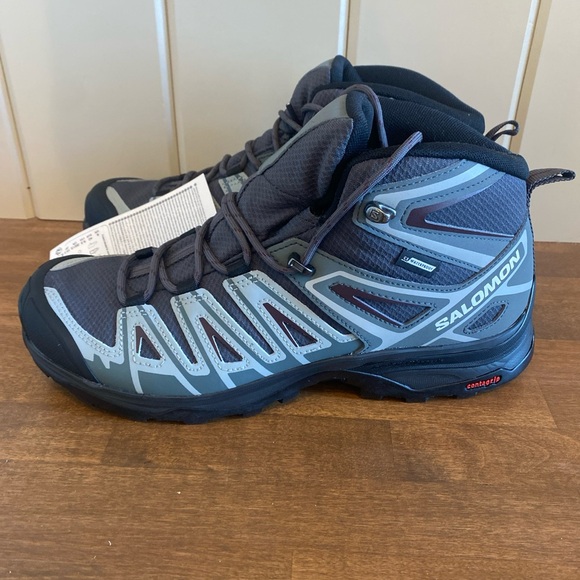 Salomon X Ultra Pioneer Mid CSWP Hiking Boot 9.5 EU 42 Ebony/Stormy Weather - Picture 2 of 8